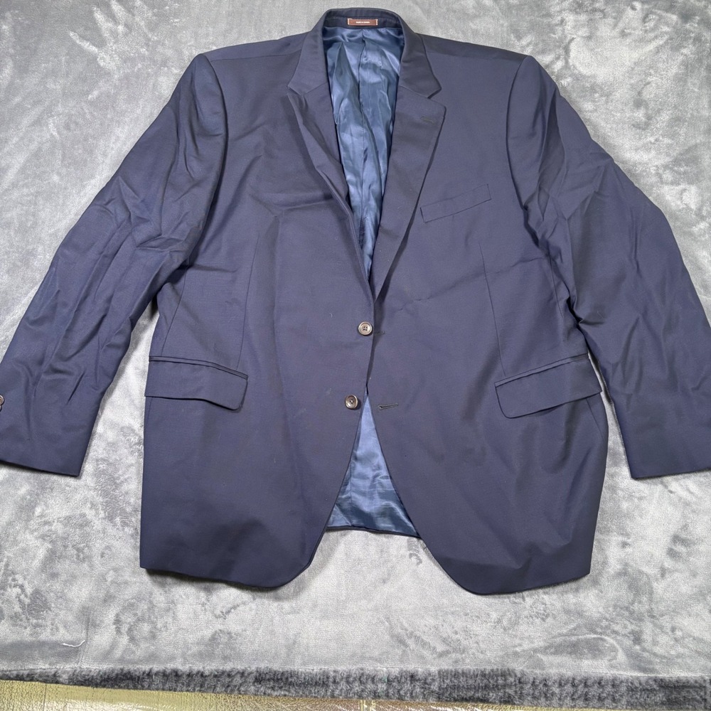 Peter Millar Mens 50T Navy Blue 100% Wool 2-Button Double Vent Blazer Sport Coat